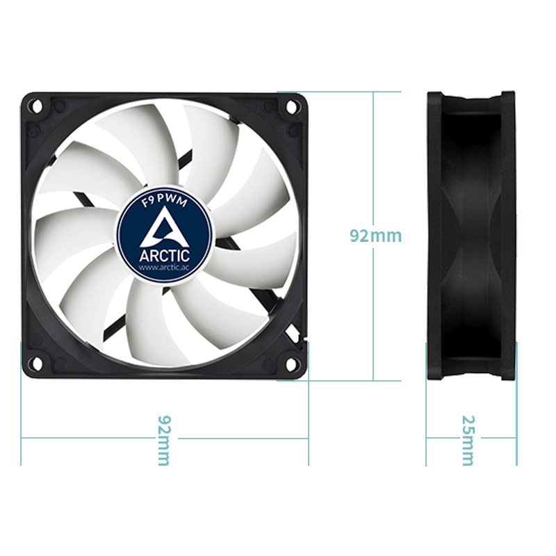 ARCTIC F9 PWM - 92 mm PWM Case - Case Fan Controller ulasan dan harga