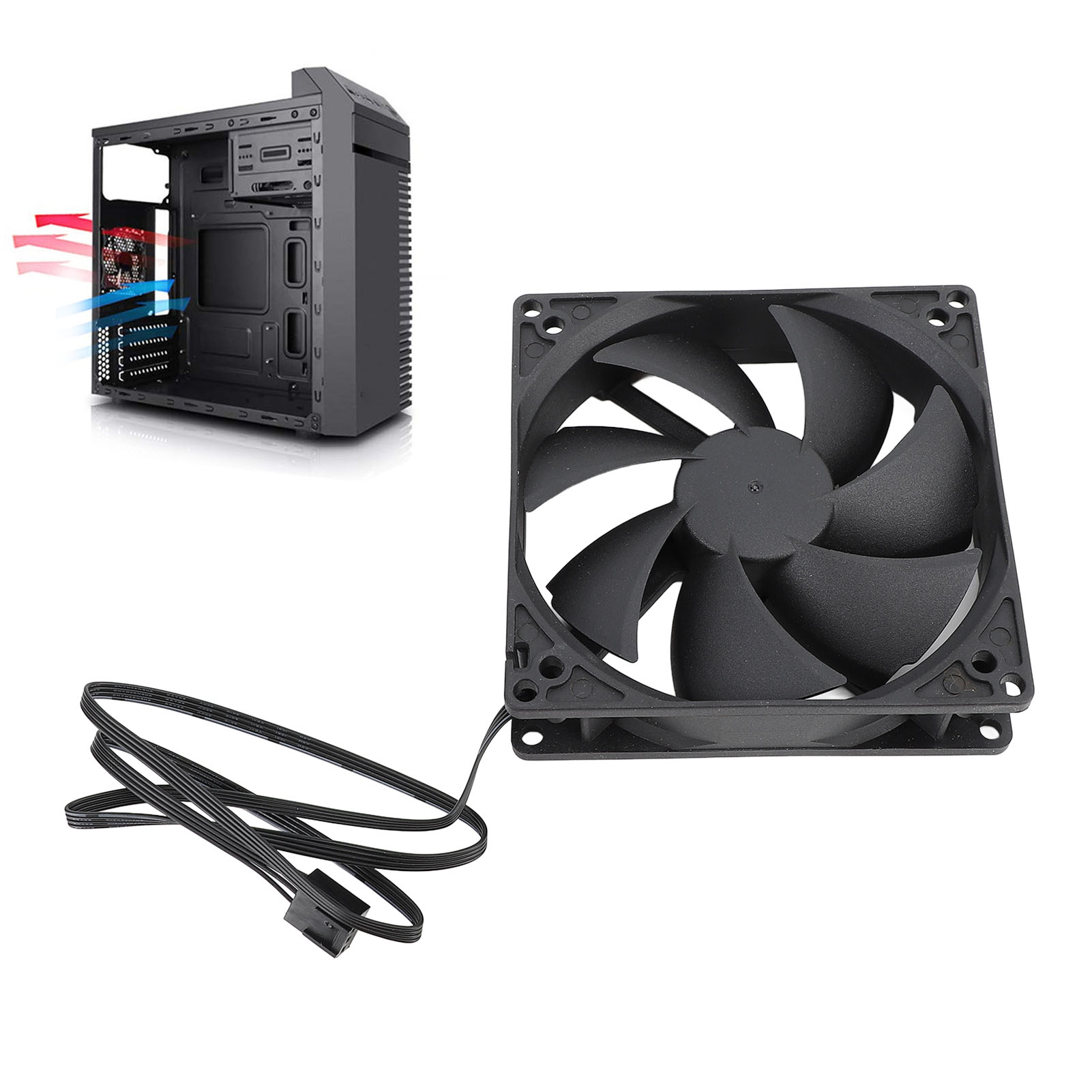 100mm PC PWM Case Fan 100mm Du - Case Fan Controller ulasan dan harga